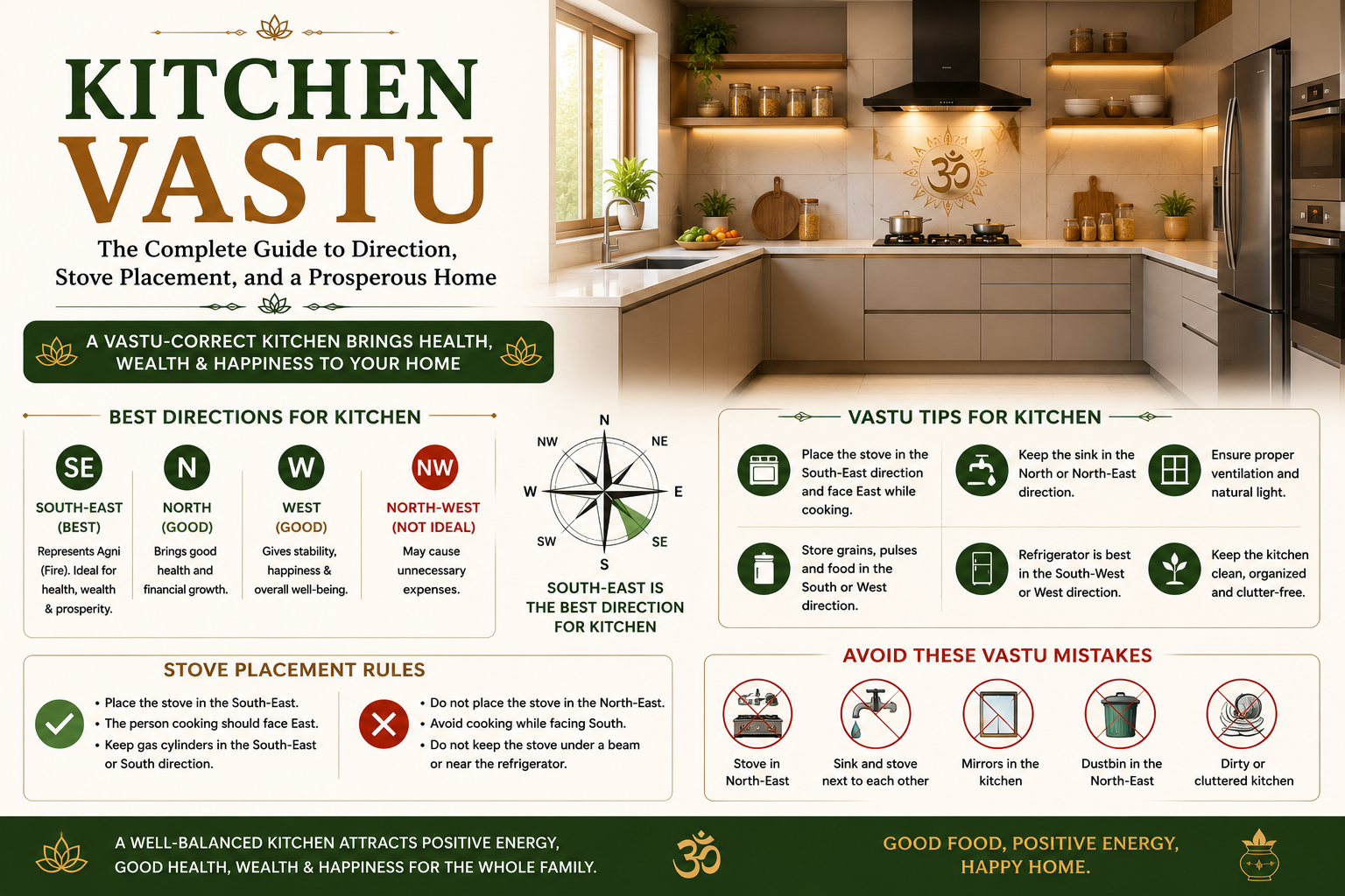 Kitchen Vastu: The Complete Guide to Direction, Stove Placement, and a Prosperous Home