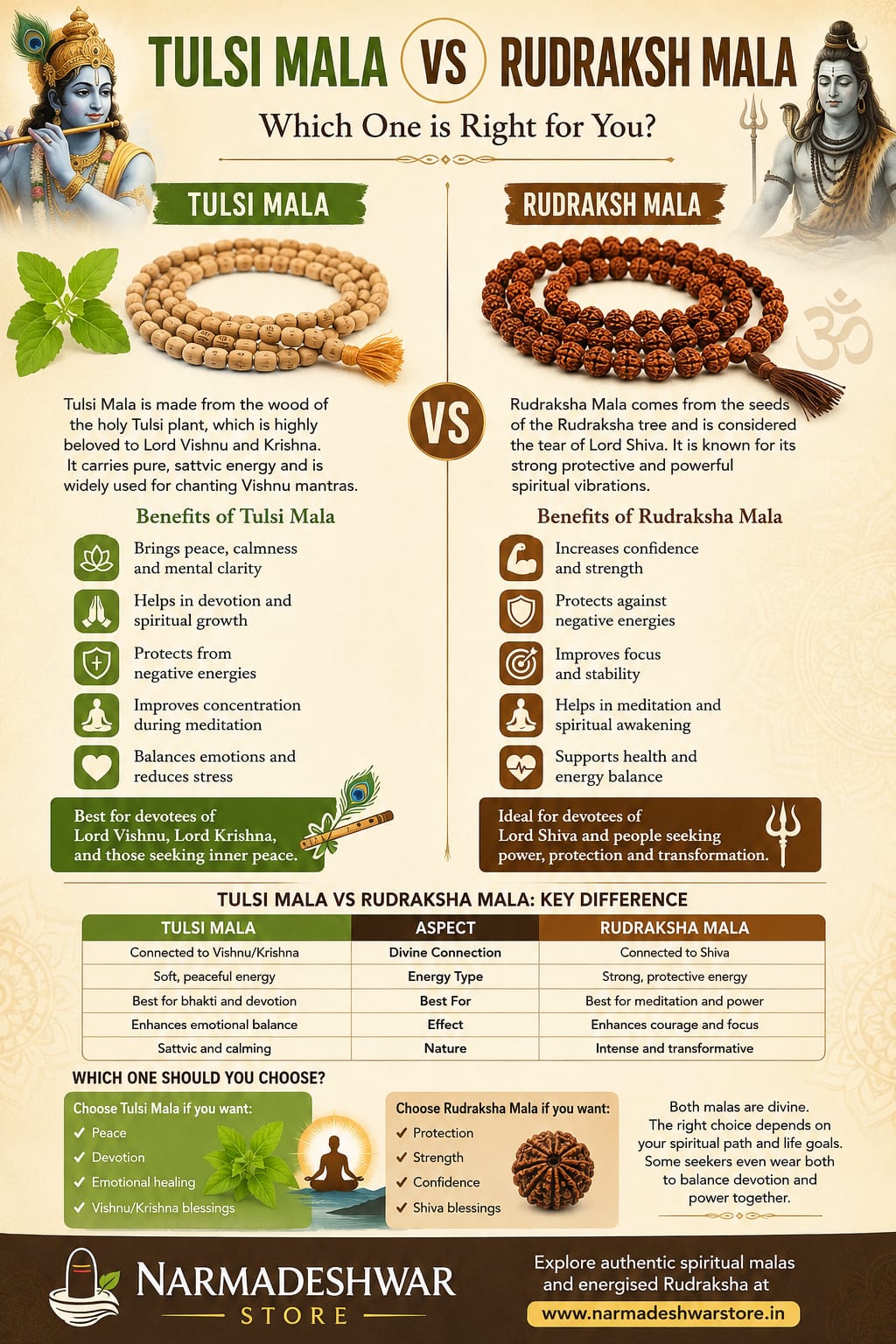 Tulsi Mala vs Rudraksha Mala: Which One is Right for You?