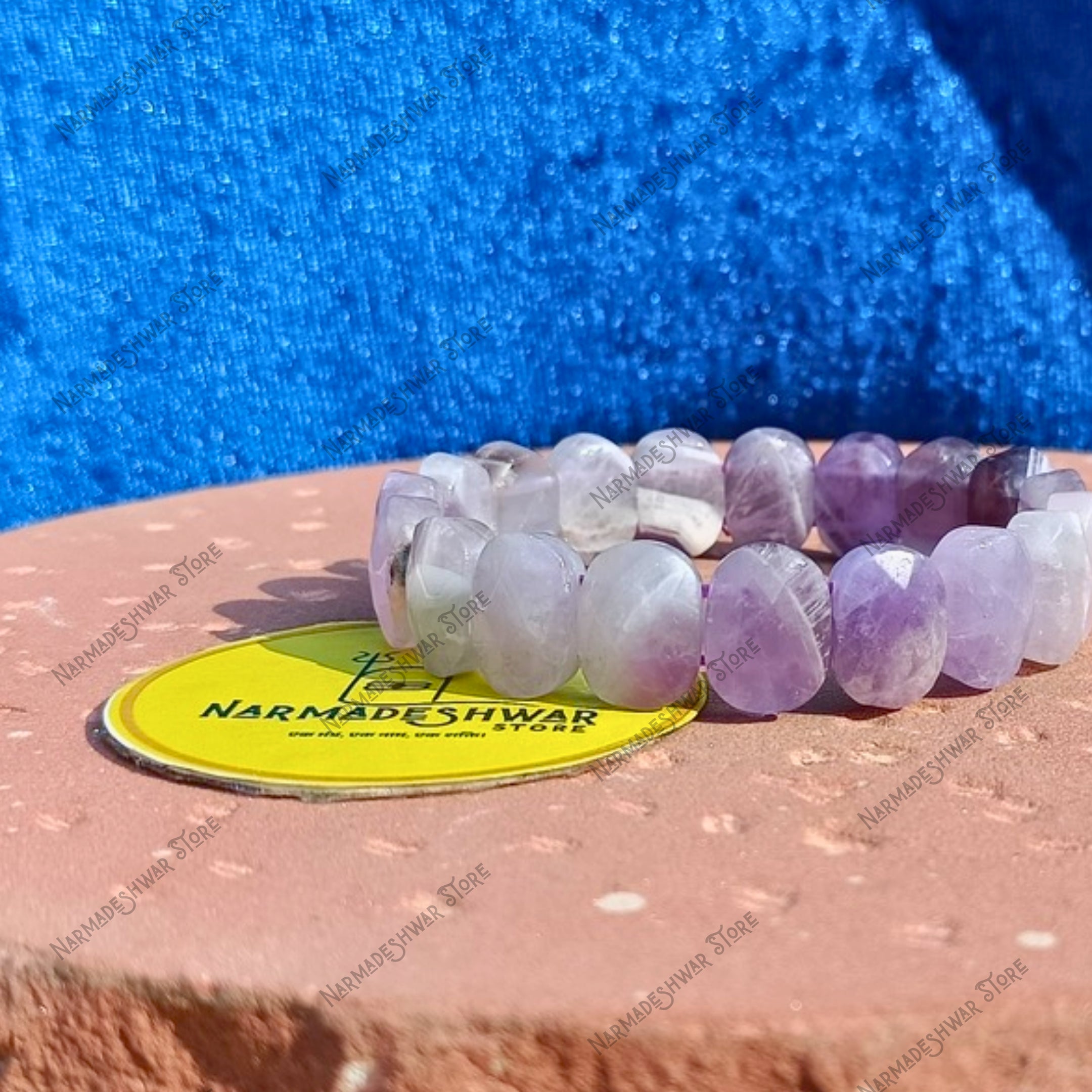 Genuine Amethyst Stone Bracelet Close View