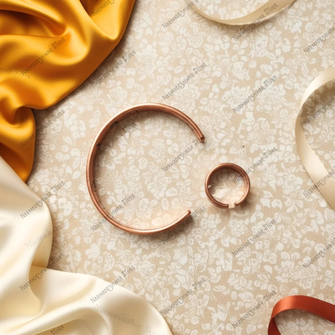 Copper bracelet for BP and sugar control with copper ring set