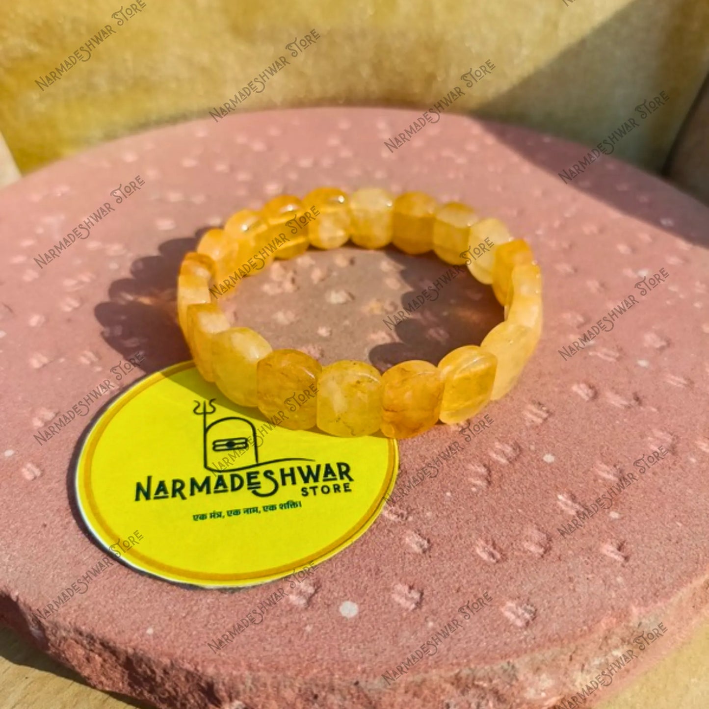 Citrine Bracelet, धन का रत्न, अभिमंत्रित ब्रैसलेट, Lakshmi Bracelet, Wealth Crystal India, Money Manifestation Stone, Business Growth Bracelet, Prosperity Crystal, Citrine India, Narmadeshwar Store Citrine