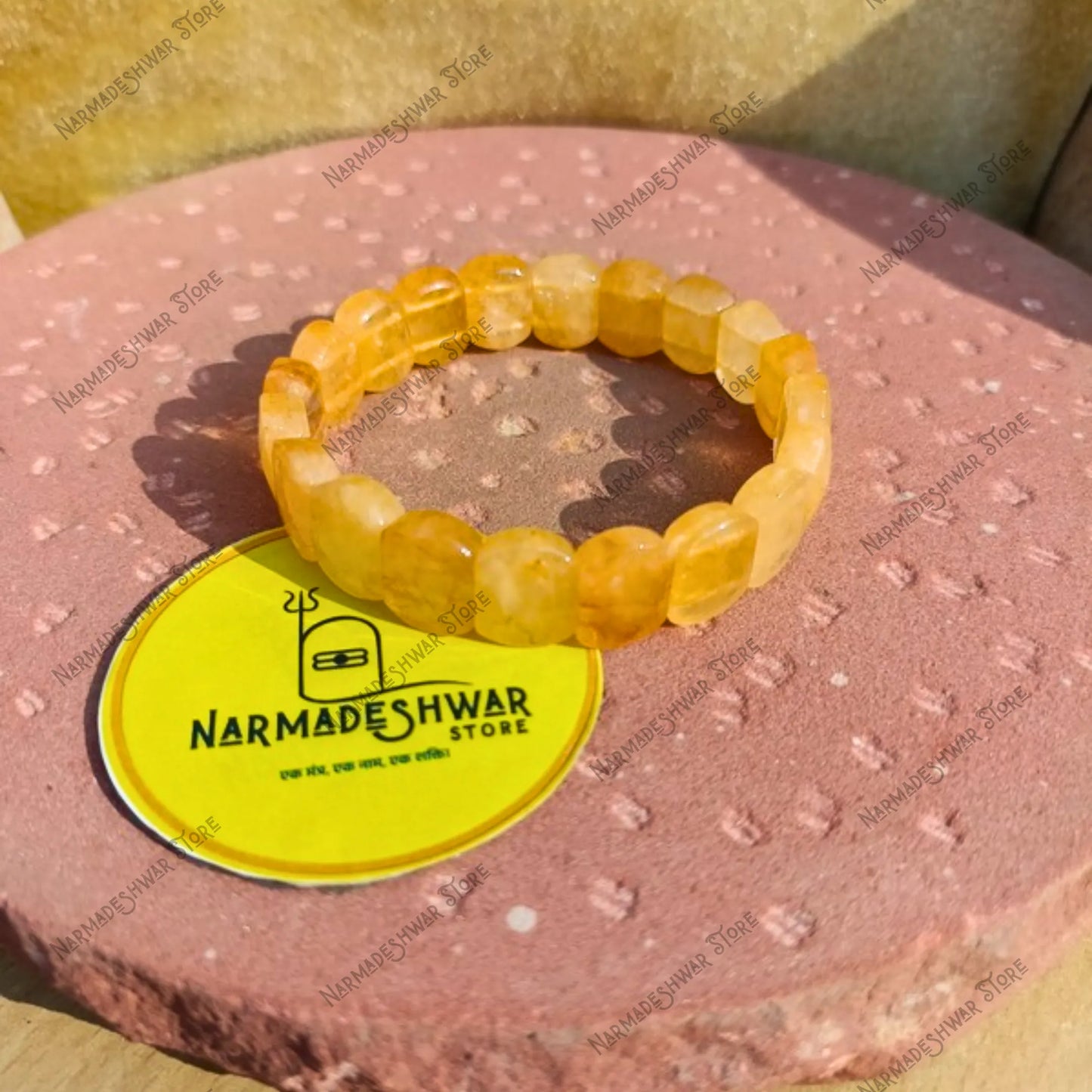 Citrine Bracelet, धन का रत्न, अभिमंत्रित ब्रैसलेट, Lakshmi Bracelet, Wealth Crystal India, Money Manifestation Stone, Business Growth Bracelet, Prosperity Crystal, Citrine India, Narmadeshwar Store Citrine