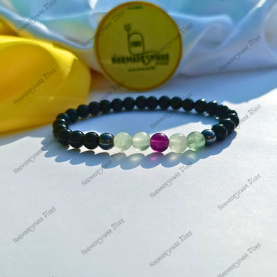 Special Nazar Dosh Bracelet, Abhimantrit Nazar Bracelet, Narmadeshwar Store Protection, Evil Eye Removal Bracelet, Fluorite Nazar Bracelet, Black Protection Beads, Nazar Suraksha Bracelet, Negativity Removal Bracelet, Spiritual Protection India, Nazar Dosh Nivaran
