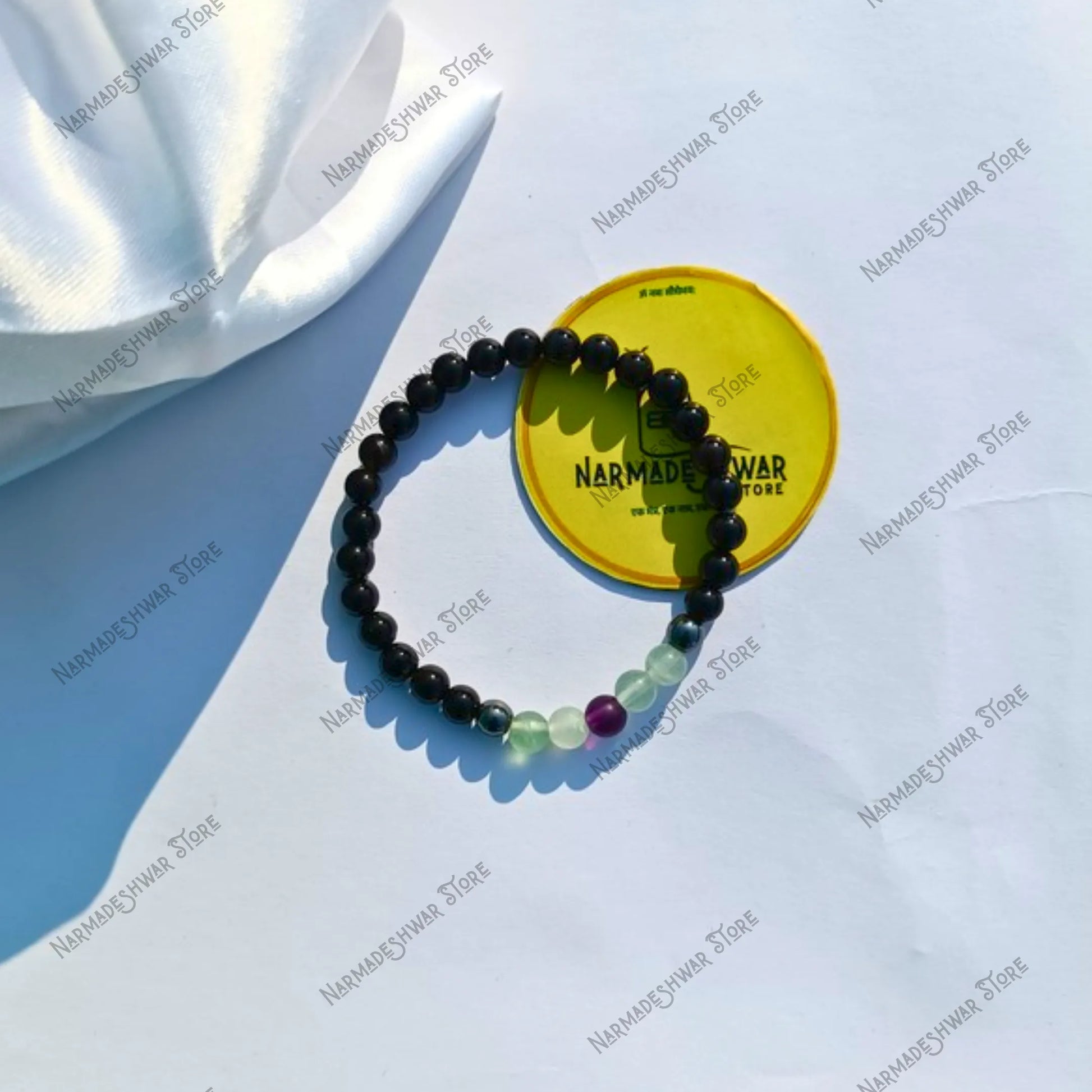 Special Nazar Dosh Bracelet, Abhimantrit Nazar Bracelet, Narmadeshwar Store Protection, Evil Eye Removal Bracelet, Fluorite Nazar Bracelet, Black Protection Beads, Nazar Suraksha Bracelet, Negativity Removal Bracelet, Spiritual Protection India, Nazar Dosh Nivaran