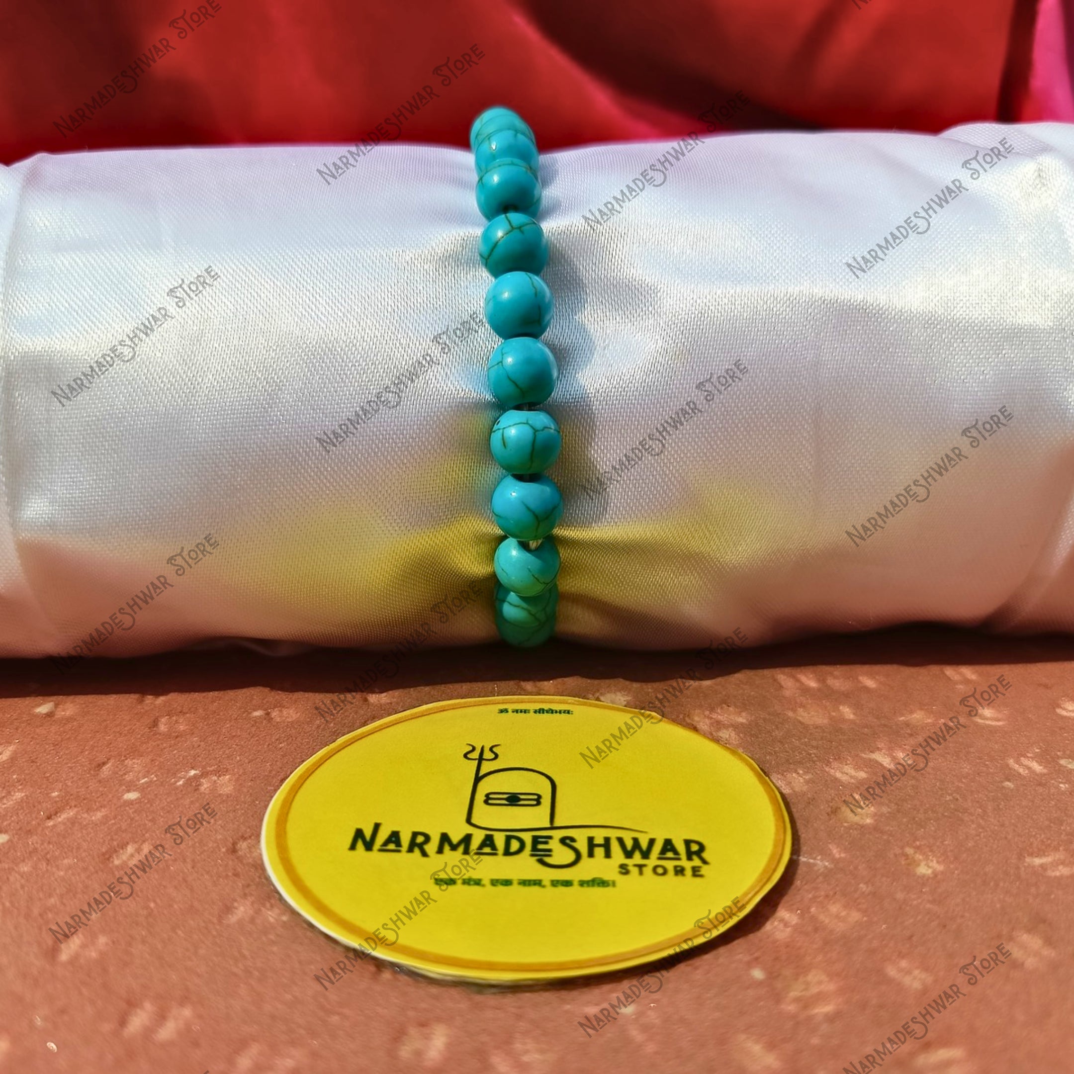 Firoza stone beaded bracelet by Narmadeshwar Store