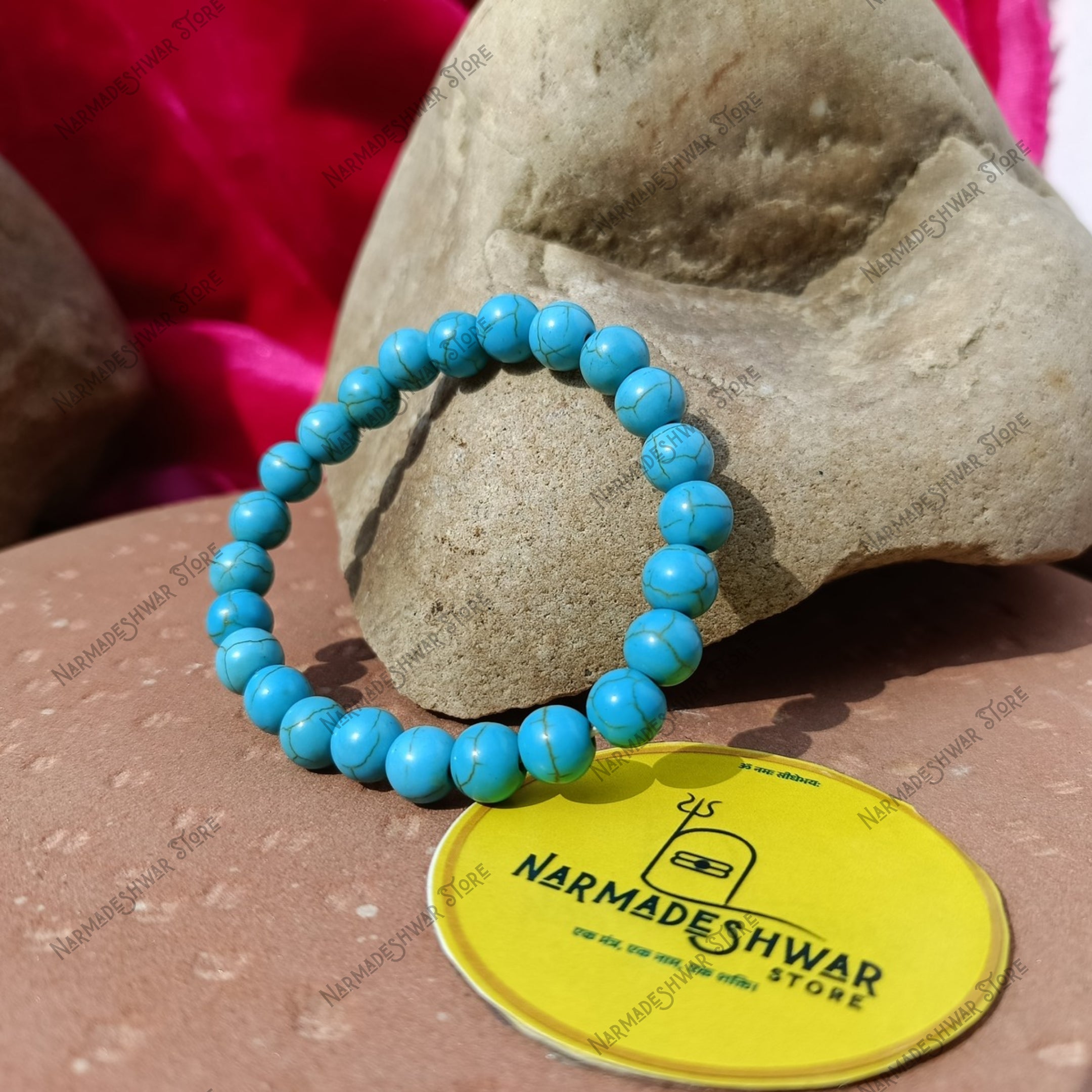 Firoza Turquoise Bracelet made with natural blue turquoise beads