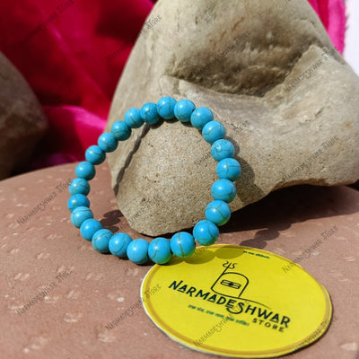 Firoza Bracelet, Turquoise Bracelet India, Narmadeshwar Store Firoza, Protection Stone Bracelet, Nazar Dosh Remedy, Travel Protection Stone, Luck and Fortune Crystal, Blue Turquoise Bracelet, Throat Chakra Stone, Leadership Confidence Crystal, Name Energized Bracelet, Good Luck Stone India, Business Luck Crystal