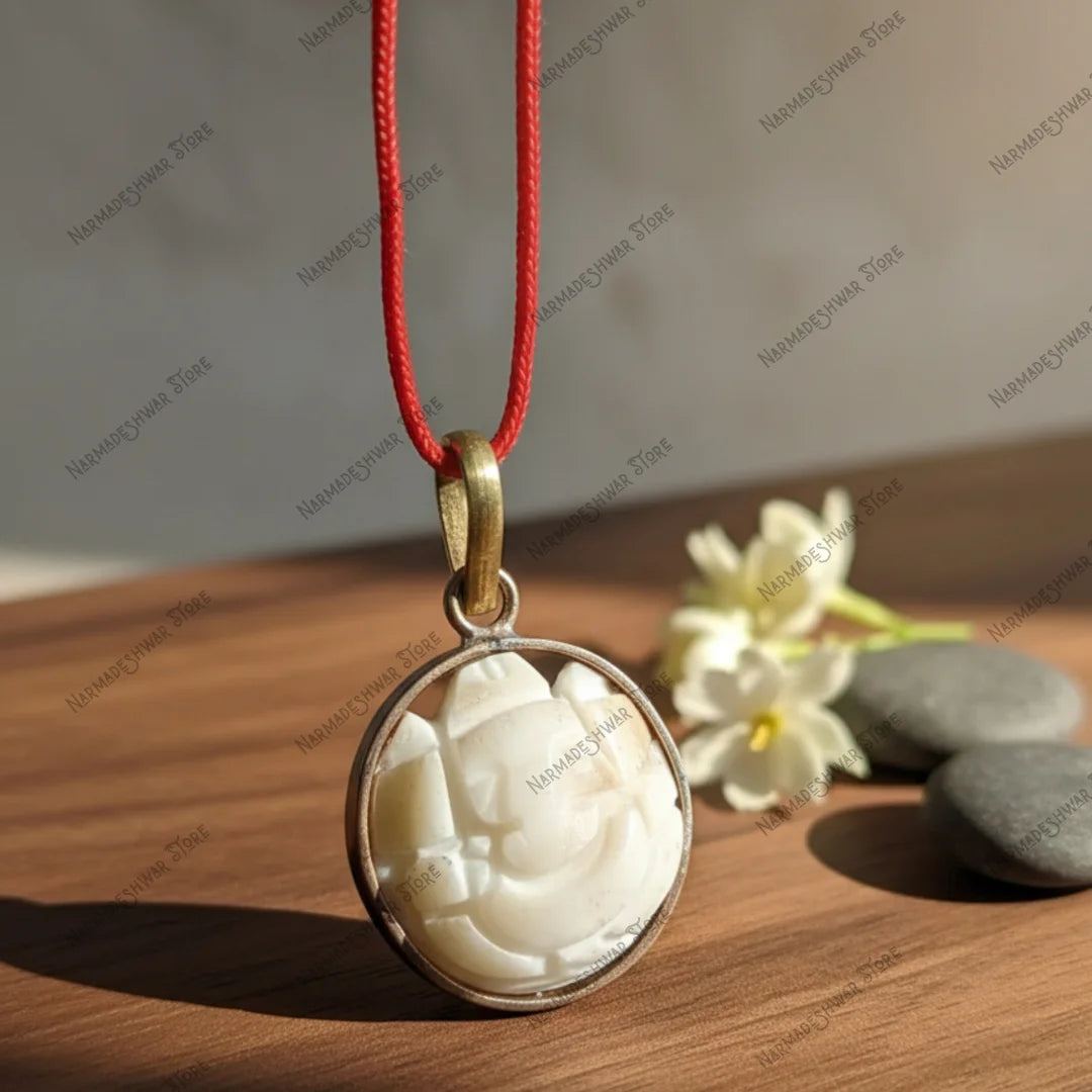 Gomti Ganesh Locket red thread necklace for financial growth
