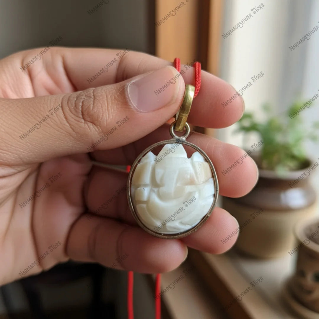 Vedic energized Gomti Ganesh pendant for prosperity and protection