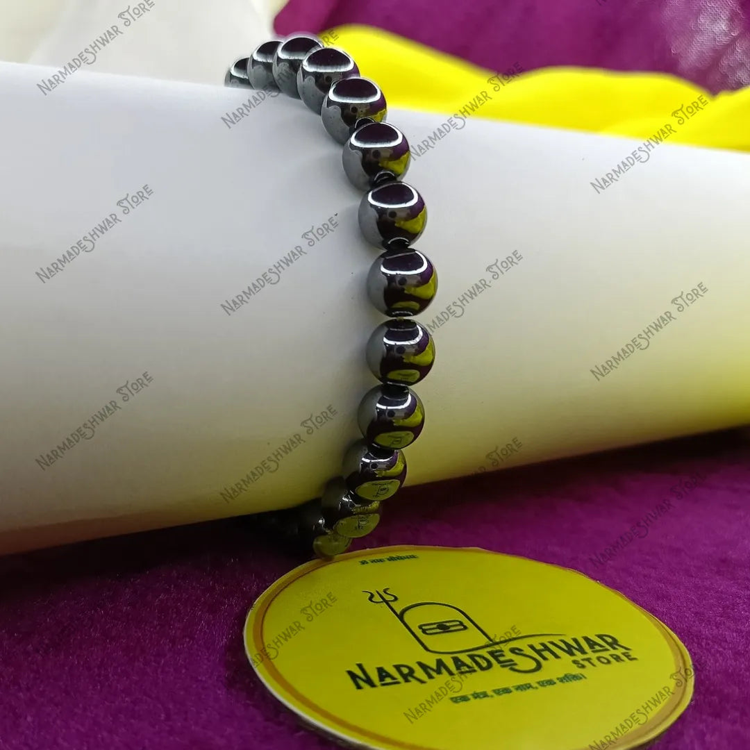 Elastic hematite bracelet for daily grounding energy