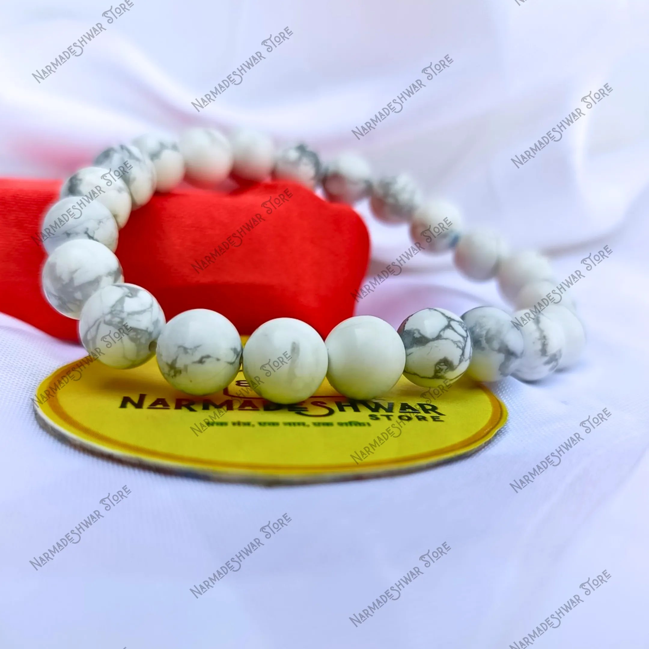 Howlite stone bracelet close-up for soothing energy