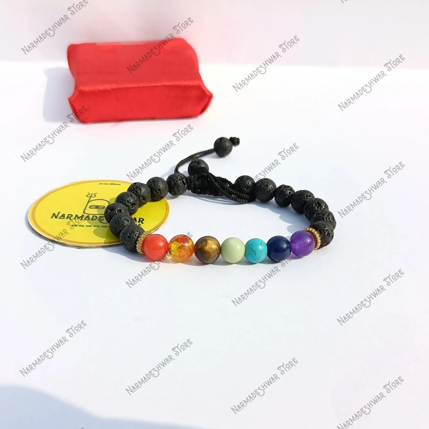 Lava 7 Chakra Bracelet, Chakra Bracelet, Lava Stone Bracelet, Naam Se Abhimantrit Bracelet, Narmadeshwar Store Bracelet, Dr Prabhat Jain Recommended, Grounding Bracelet, Chakra Healing Bracelet, Meditation Bracelet, Energy Balance Bracelet, Stress Relief Bracelet, Spiritual Bracelet