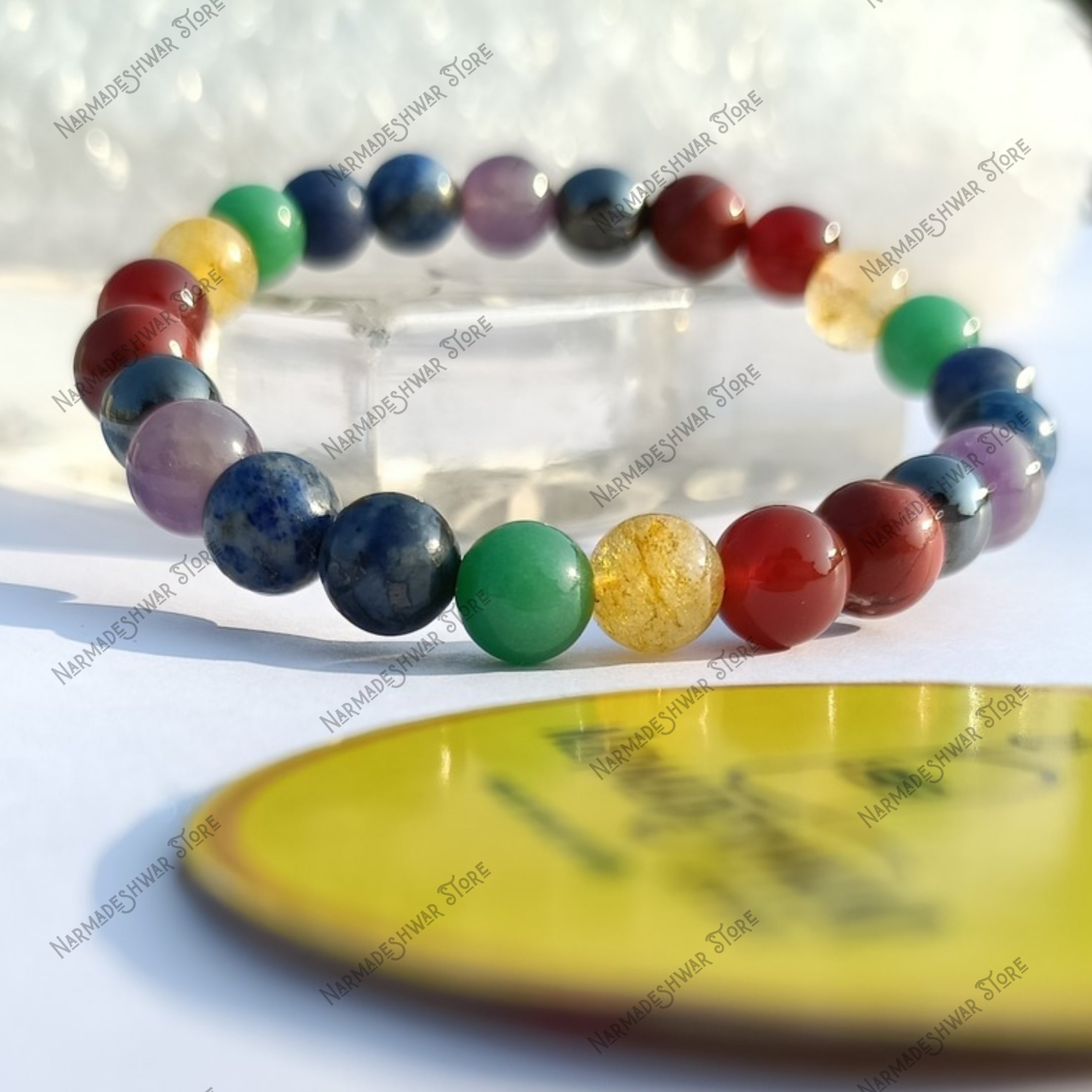 Navratna Navgraha Bracelet for planetary balance on white background