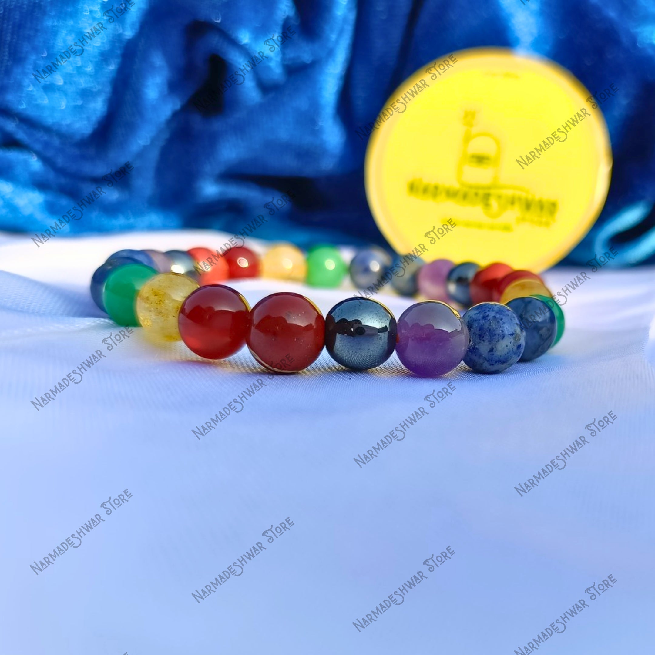 Navgraha Planetary Healing Bracelet on wooden background