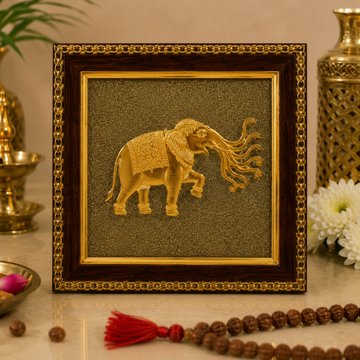 Royal Elephant Wall Frame for Positive Energy, Good Luck & Vastu Decor