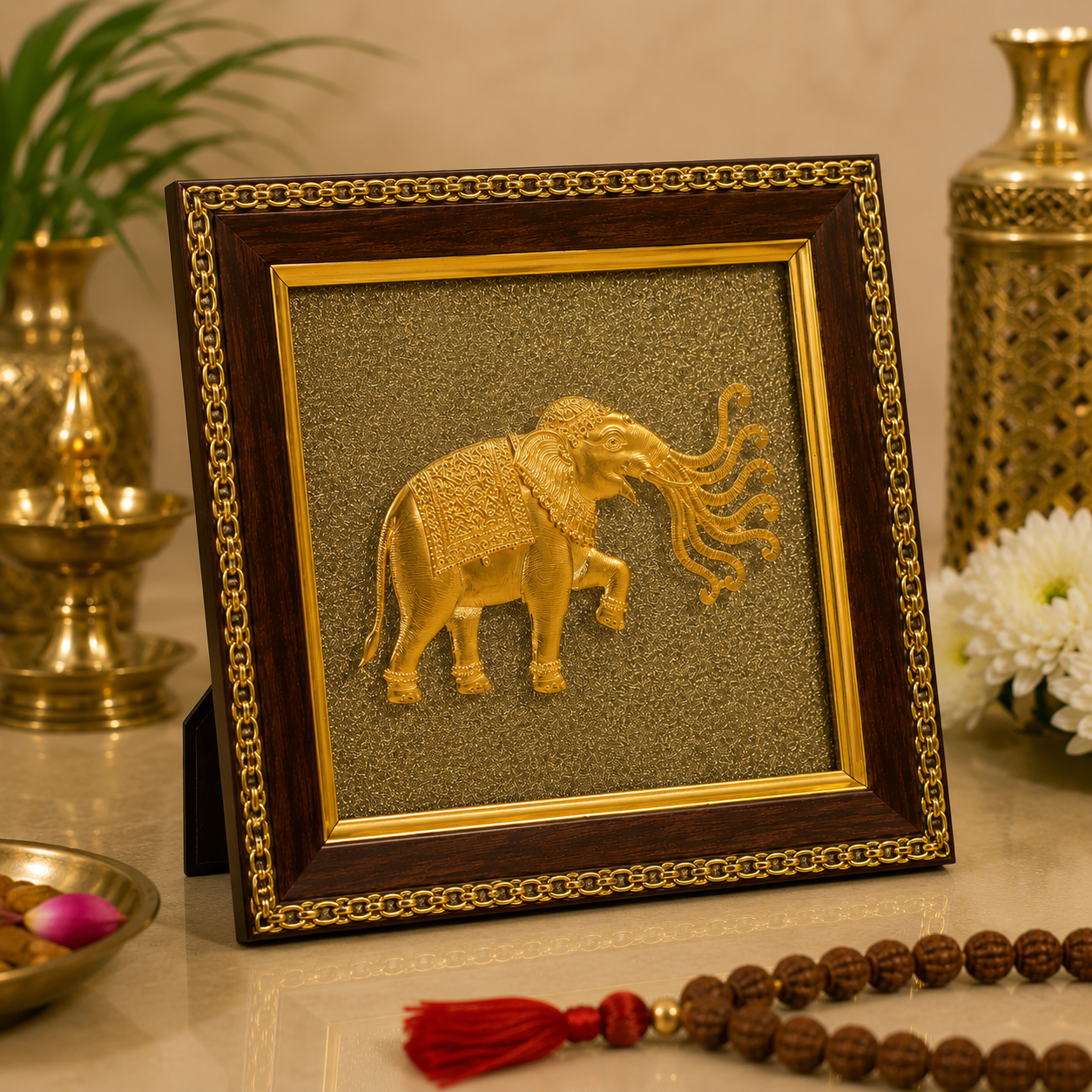 Royal Elephant Wall Frame for Positive Energy, Good Luck & Vastu Decor