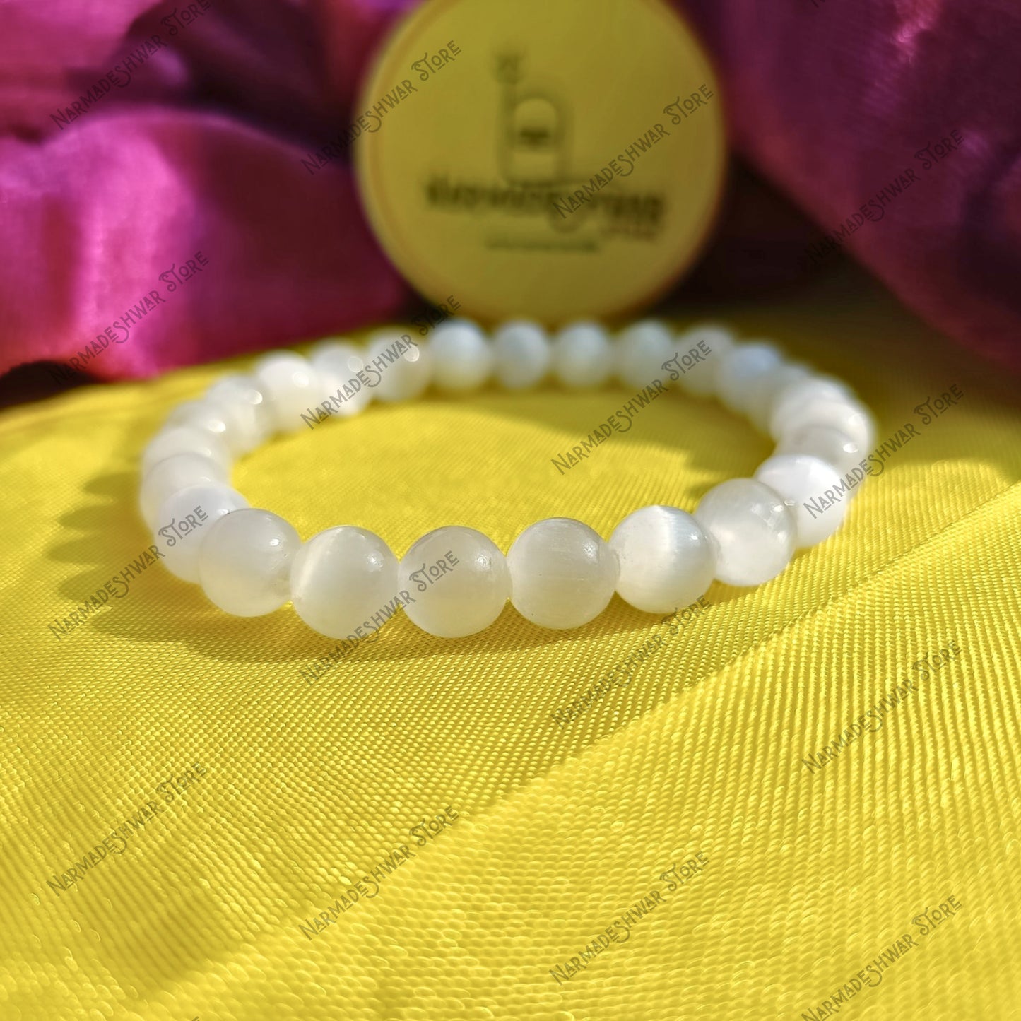 Selenite Bracelet, Naam Se Abhimantrit Bracelet, Dr Prabhat Jain Recommended Bracelet, Narmadeshwar Store Selenite, Peace Bracelet, Aura Cleansing Stone, Healing Bracelet, Spiritual Bracelet, Crown Chakra Bracelet, Third Eye Chakra Bracelet, Moon Energy Bracelet, Meditation Bracelet, Stress Relief Bracelet, White Crystal Bracelet