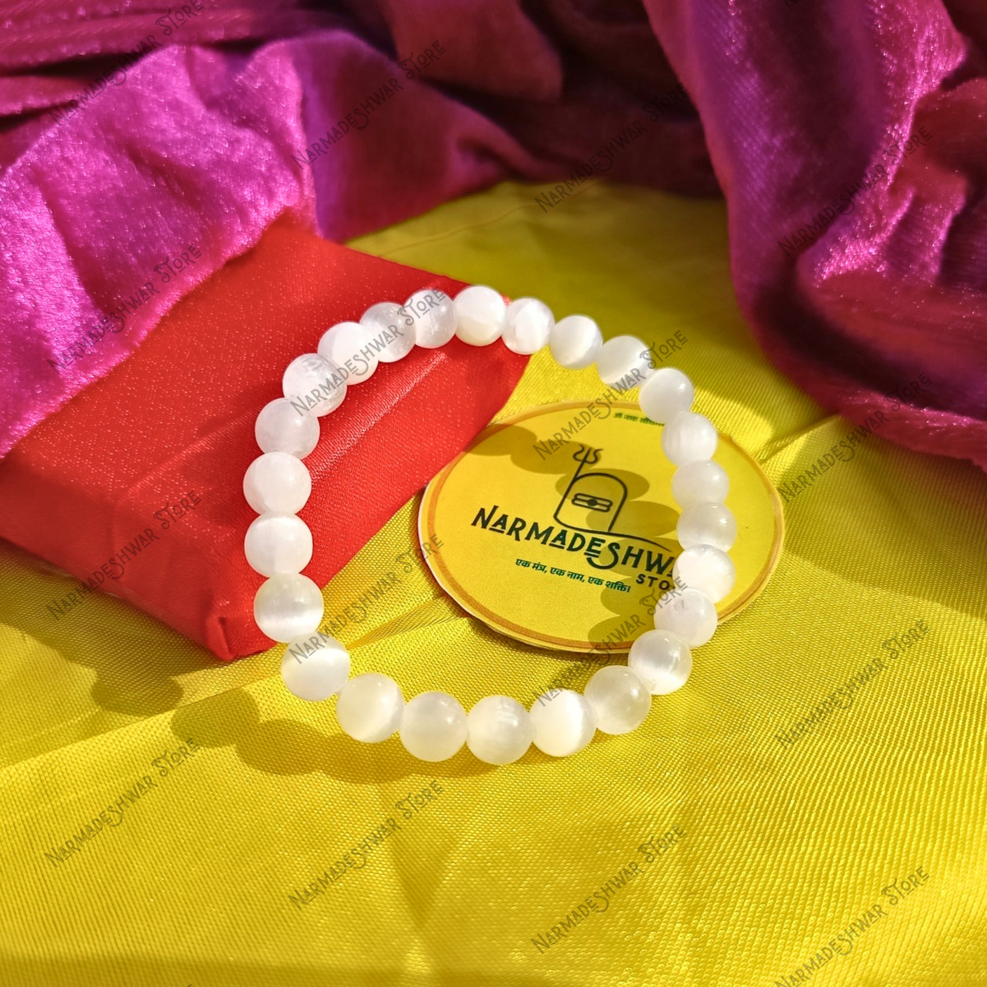 Selenite Bracelet, Naam Se Abhimantrit Bracelet, Dr Prabhat Jain Recommended Bracelet, Narmadeshwar Store Selenite, Peace Bracelet, Aura Cleansing Stone, Healing Bracelet, Spiritual Bracelet, Crown Chakra Bracelet, Third Eye Chakra Bracelet, Moon Energy Bracelet, Meditation Bracelet, Stress Relief Bracelet, White Crystal Bracelet
