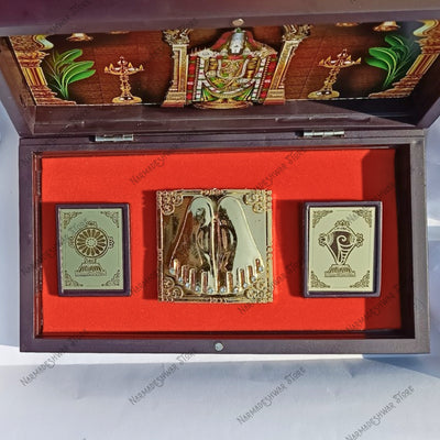 Tirupati Balaji Portable Pooja Temple by Narmadeshwar Store – Premium Travel Mandir Box with Golden Tirupati Idol, Compact Home & Car Temple for Daily Worship. 