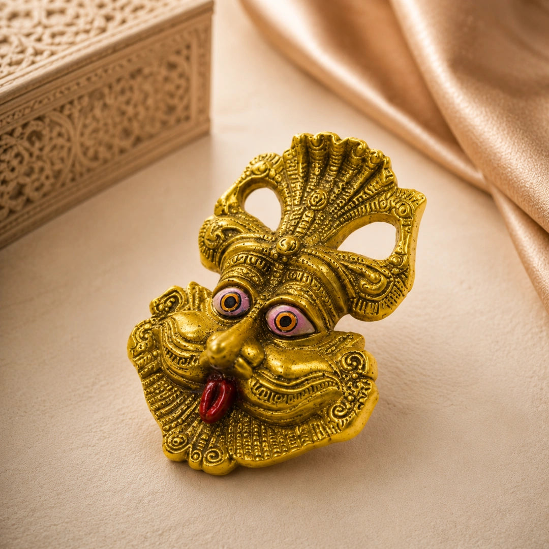 Golden Kirtimukha Face Wall Decor for Vastu Balance, Evil Eye Protection & Spiritual Energy | Decorative Wall Hanging