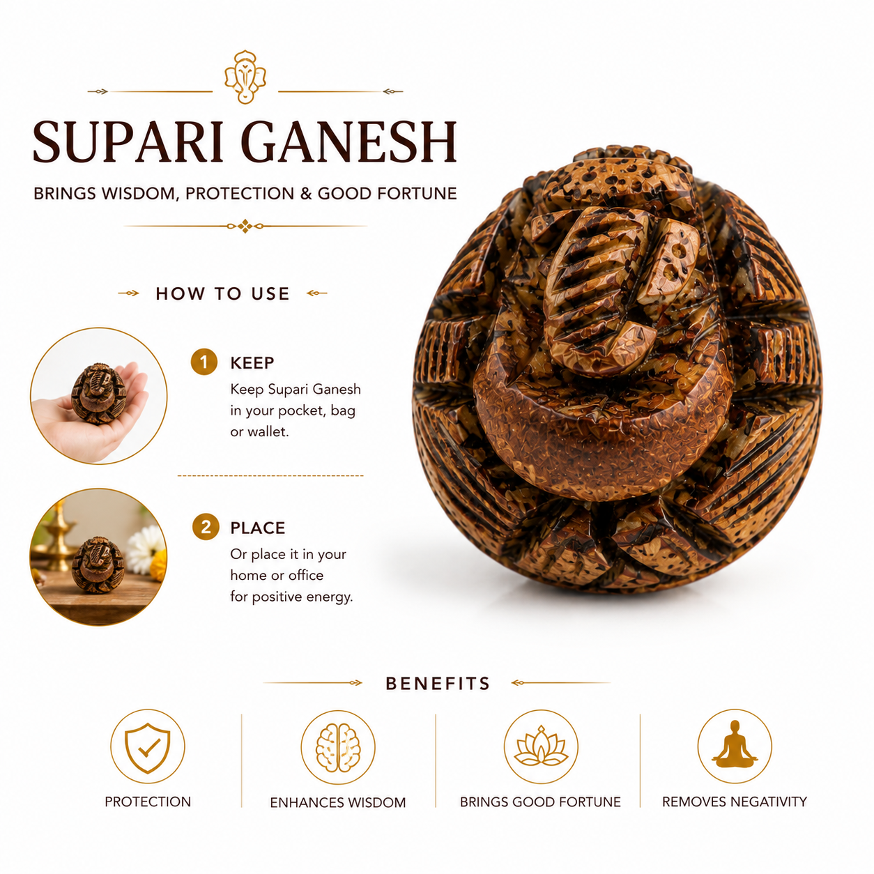 Gomti Ganesh Locket with FREE Supari Ganesh