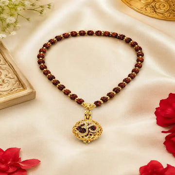 Om Rudraksha Mala & Pendant – Necklace for Peace & Protection