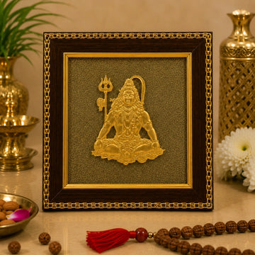 Lord Shiva Golden Frame – Spiritual Wall Decor for Peace & Protection