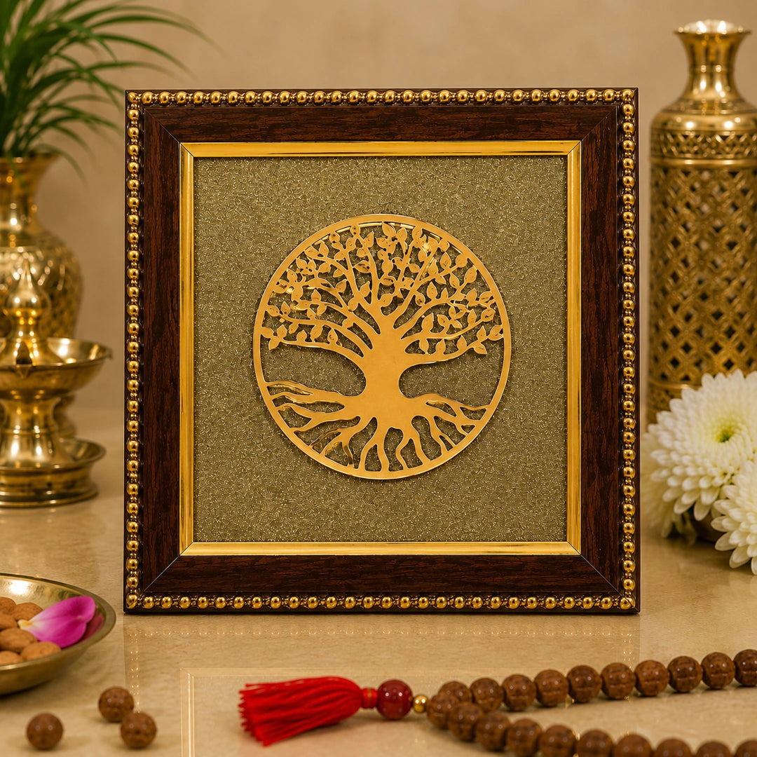 Golden Tree of Life Frame – Vastu Wall Decor for Prosperity & Positive Energy