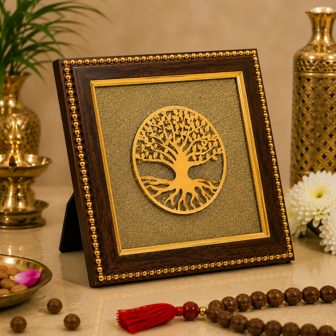 Golden Tree of Life Frame – Vastu Wall Decor for Prosperity & Positive Energy